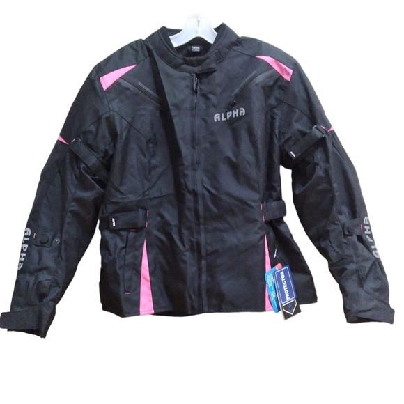 Alpha Cycle Gear Motorcycle Jacket Womens Size XL Pink Black Heavy Nwt - Picture 2 of 15